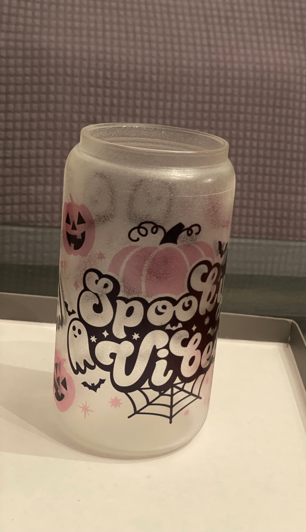 Spooky Vibes Beer Can Glass