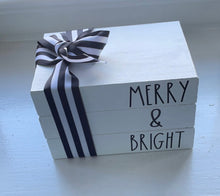 Load image into Gallery viewer, Merry &amp; Bright Wood Stacking Block
